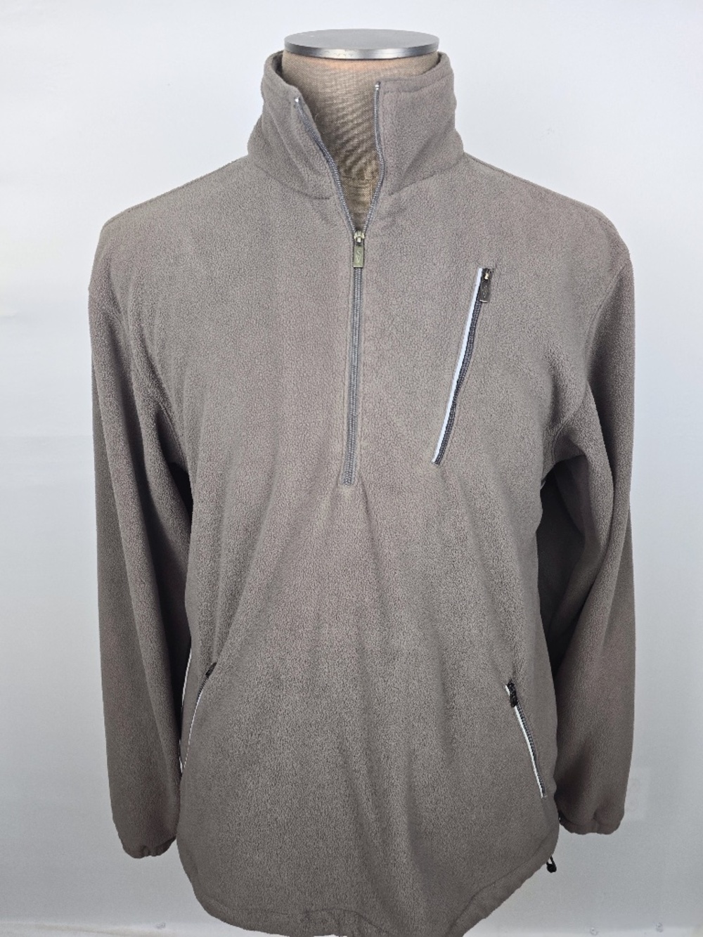 SCOTTeVEST Tec Fleece Travel Jacket Men’s Large Grey Quarter Zip Pullover